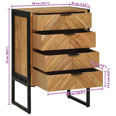 Bufet 50 x 35 x 75 cm Lite drewno akacjowe