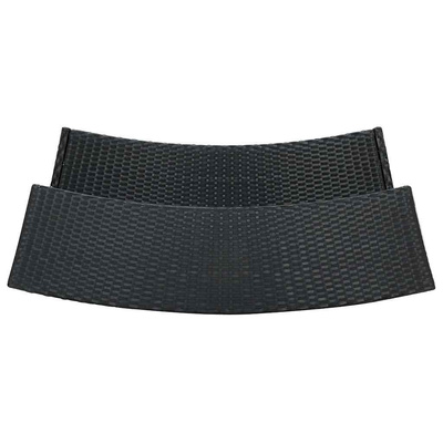 4-cz. zestaw barowy do ogrodu, z poduszkami, rattan PE, czarny