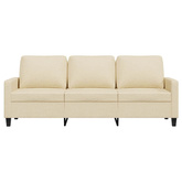 3-osobowa sofa, kremowa, 180 cm, tapicerowana tkaniną