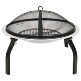 vidaXL Palenisko i grill 2-w-1, z pogrzebaczem, 56x56x49 cm, stal