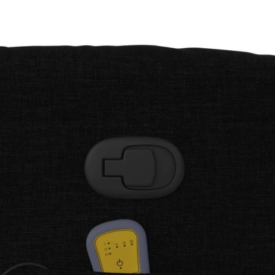 vidaXL Podnoszony fotel masujący, rozkładany, czarny, obity tkaniną