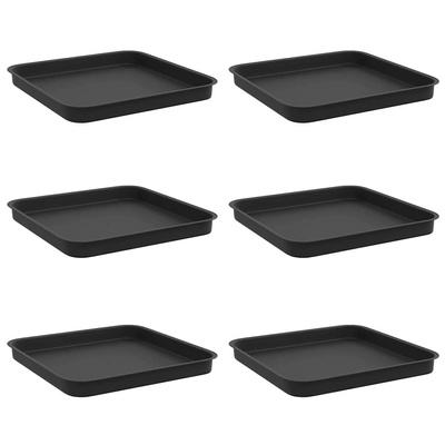 Kwadratowa Taca na Kwiaty 6 pcs Czarny 21 x 21 x 2 cm
