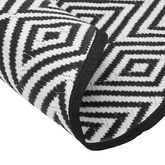 Dywan na zewnątrz, biało-czarny, ?120 cm, PP vidaXL