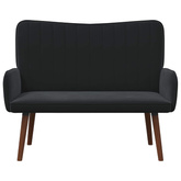 Sofa dwuosobowa Czarny 115 x 61 x 87 cm Welur
