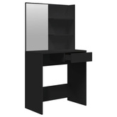 vidaXL Toaletka z lustrem, czarna, 74,5x40x141 cm