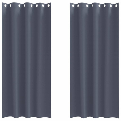 Firany blackout z kółkami 2 pcs Antracyt 225 x 140 cm Poliester