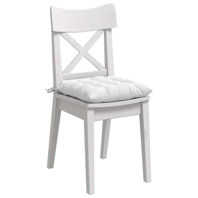 Poduszki na siedziska 4 pcs Biały 40 x 40 x 6 cm tkanina