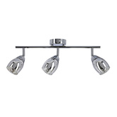 Lampa sufitowa MILTON listwa ze szklanymi kloszami regulowana 3-punktowa do kuchni