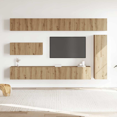 7-cz. zestaw szafek TV, dąb artisan, materiał drewnopochodny