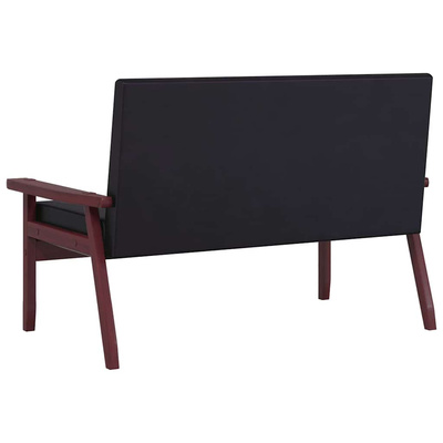 2-osobowa sofa, czarna, sztuczna skóra