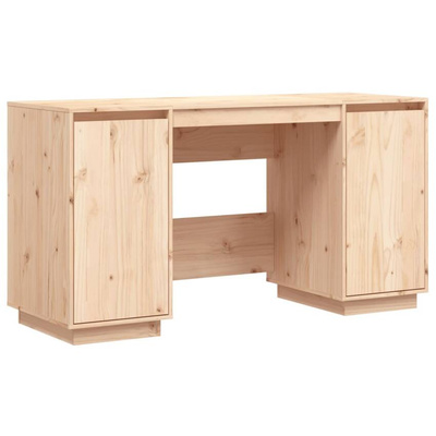 vidaXL Biurko, 140x50x75 cm, lite drewno sosnowe