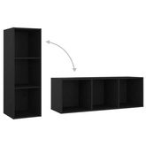 vidaXL Szafka pod TV, czarna, 107x35x37 cm, materiał drewnopochodny
