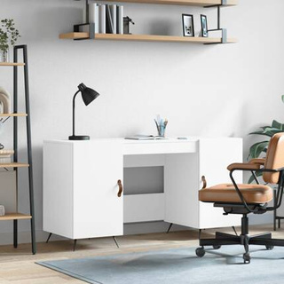 vidaXL Biurko, białe, 140x50x75 cm, materiał drewnopochodny wariant 5