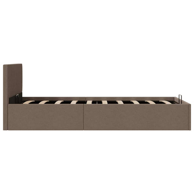 vidaXL Rama łóżka z podnośnikiem, taupe, tkanina, 100 x 200 cm