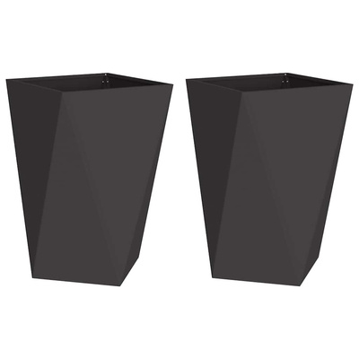Donica 2 pcs Czarny 50 x 50 x 75 cm Stal