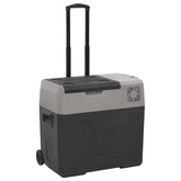 Lodówka na kółkach, z zasilaczem, czarno-szara, 30 L, PP