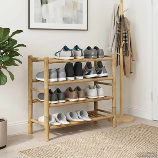Stojak na buty z półką Naturalny 68 x 28 x 63 cm Bambus
