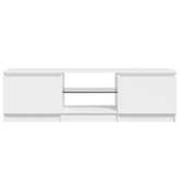vidaXL Szafka pod TV z oświetleniem LED, biała, połysk, 120x30x35,5 cm