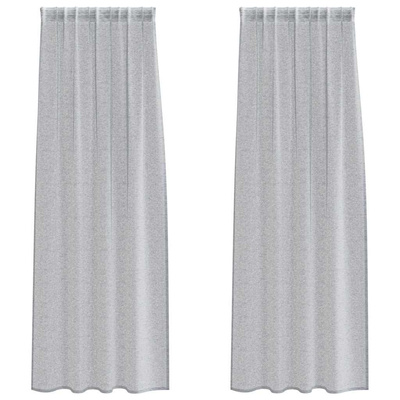 Firany Voile 2 pcs Ciemnoszary 225 x 140 cm Poliester