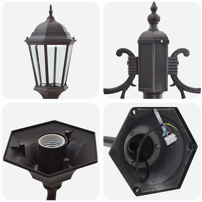 Lampa ogrodowa kolor bronzu 68 x 20 x 235 cm Aluminium i szkło