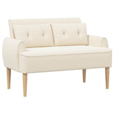 Sofa dwuosobowa z guzikowym pikowaniem kremowy 117 x 67 x 77 cm