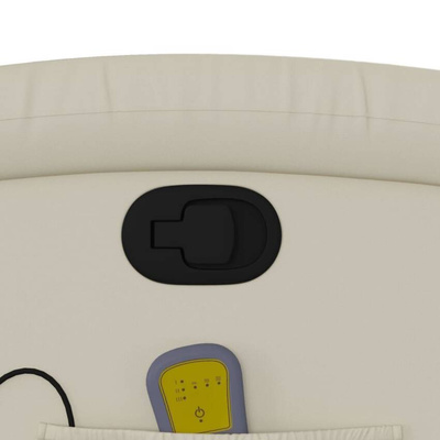 vidaXL Rozkładany fotel masujący, kremowe, sztuczna skóra