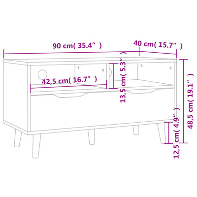 vidaXL Szafka pod TV, szarość betonu, 90x40x48,5 cm