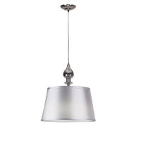 Lampa wisząca z abażurem Prima srebrna do salonu i jadalni