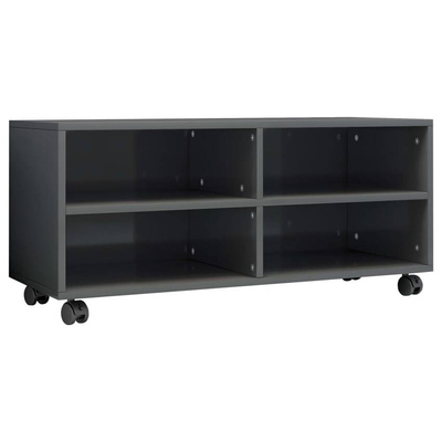 vidaXL Szafka pod TV, wysoki połysk, szara, 90x35x35 cm
