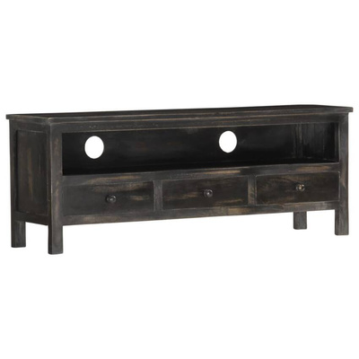 vidaXL Szafka pod TV, czarna, 120 x 30 x 45 cm, lite drewno mango