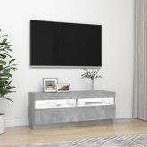 vidaXL Szafka pod TV z oświetleniem LED, szarość betonu, 100x35x40 cm