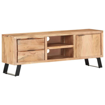 vidaXL Szafka pod TV, 120x30x42 cm, drewno akacjowe, naturalna krawędź