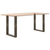 Nogi do stołu jadalnego w kształcie litery U 2 szt. Naturalna stal 70x(72-73) cm Stal