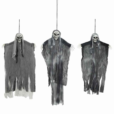 Zawieszany Duch Halloween 3 pcs Czarny 66 x 110 cm Poliester