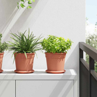 Okrągła doniczka na kwiaty 24 pcs Czerwony ceglasty
