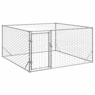 Zewnętrzna buda dla psa z drzwiami 2x2x1 m, ocynkowana stal