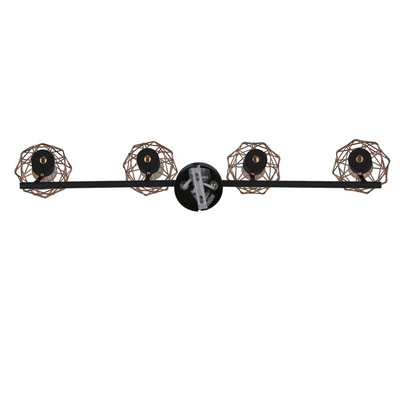 Lampa ścienna sufitowa listwa czarny klosz miedziany 4x40W E14 Acrobat 94-22226