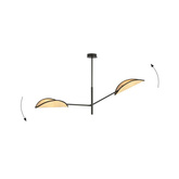 Lampa sufitowa  VENE 2 BLACK/RATTAN