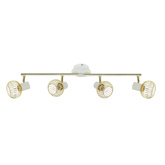 Lampa ścienna listwa 4X40W E14 biały/złoty OSLO 94-61812