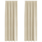 Zasłony zaciemniające 2 pcs Kremowy 140 x 225 cm Aksamit