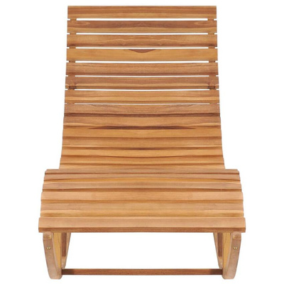 vidaXL Leżak bujany z poduszką, lite drewno tekowe