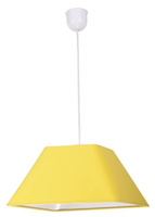 Lampa wisząca z abażurem Robin żółta tkaninowa do salonu E27