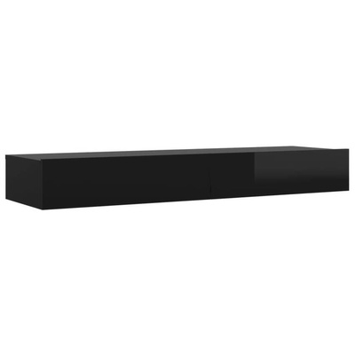vidaXL Szafka pod TV z LED, czarna z połyskiem, 120x35x15,5 cm