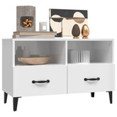 vidaXL Szafka pod TV, biała, wysoki połysk, 80x36x50 cm wariant 6