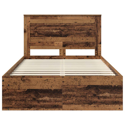 Ramka łóżka Stare drewno 135 x 190 cm Lite drewno sosnowe
