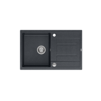 MORGAN 111 GraniteQ zlewozmywak black diamond z syfonem Push To Open 1-komorowy z/o / elementy stal szlachetna