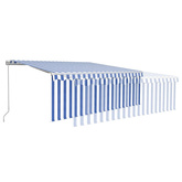 vidaXL Ręcznie zwijana markiza z zasłoną i LED, 4,5x3 m