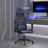 vidaXL Fotel gamingowy, czarno-niebieski, sztuczna skóra