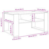 Stolik kawowy Szary Sonoma 92 x 53 x 45 cm Drewno inżynieryjne