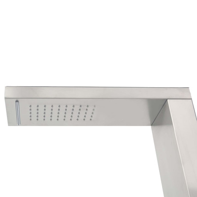 Prysznic ogrodowy z podstawą, WPC, stal nierdzewna